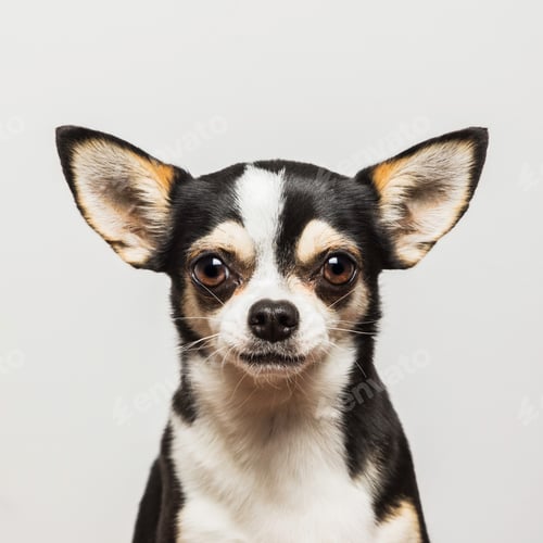 Preview: Cute studio portrait of a chihuahua on a white background