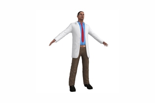 Preview: Figure man in lab coat with arms outstretched