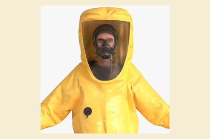 Preview: Man in Hazmat Suit with Mask
