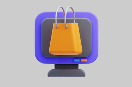Preview: Monitor with shopping bag and control buttons