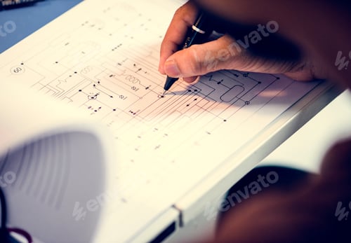 Preview: Hand writing circuit pattern guide line paper