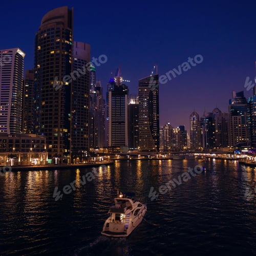 Preview: Beautiful night city, cityscape of Dubai, United Arab Emirates