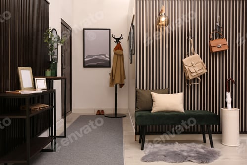 Preview: Modern hallway interior with stylish furniture and painting