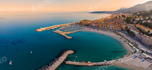 Preview: View on old part of Menton, Provence-Alpes-Cote d'Azur, France.