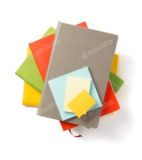 Preview: colorful notebook at white background