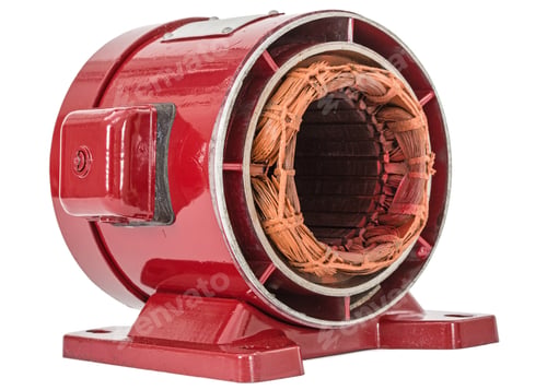 Preview: Stator of electric motor, isolated on white background