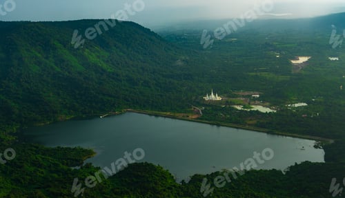 Preview: landscape sunset over the tropical lake in Thailand
