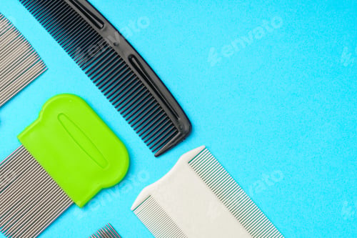 Preview: Comb for lice removing on blue background