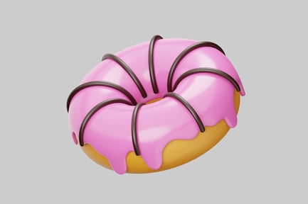 Preview: Pink frosted donut with drizzle