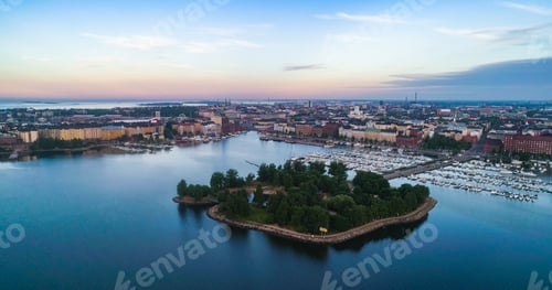 Preview: Tervasaari island and Helsinki cityscape 02