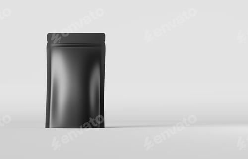 Preview: Blank coffee bag mockup isolated in a removable backgroud, concept for design