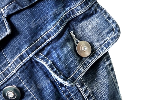 Preview: Close Up of Denim Jacket with Silver Buttons