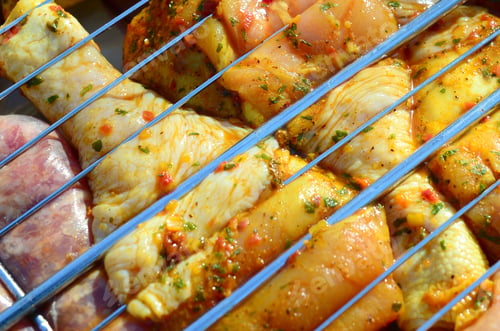 Preview: Delicious chicken legs on garden grill