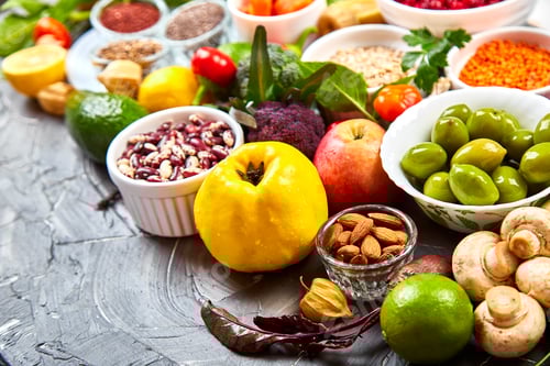 Preview: Ingredients for the healthy foods selection, concept of healthy food set up