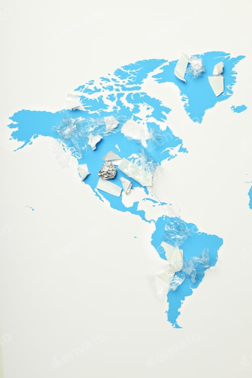 Preview: Concept of Global pollution with world map