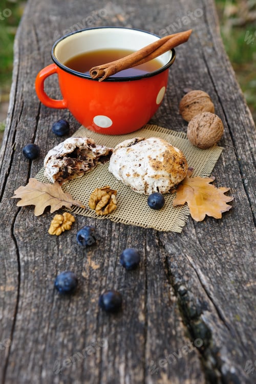 Preview: Rustic Tea with Cinnamon and Homemade Cookies