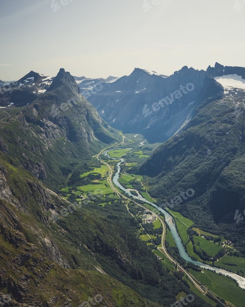 Preview: Amazing view of Romsdalen valley in a daylight