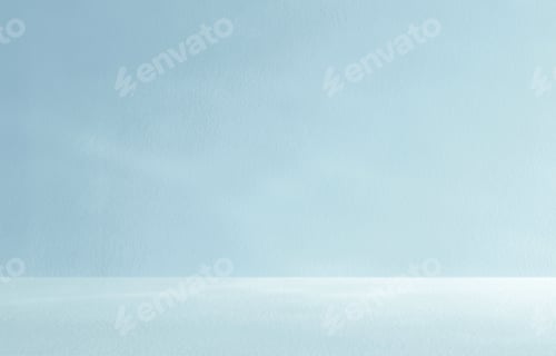 Preview: Empty blue room studio with shadow of leaves background.