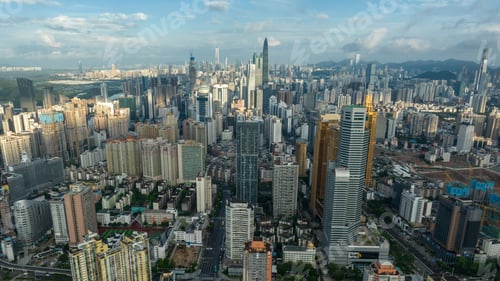 Preview: Shenzhen ,China - Circa 2022: Aerial view of landsccape in Shenzhen city, China