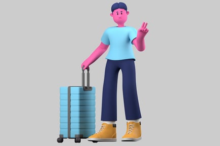 Preview: Person with suitcase.