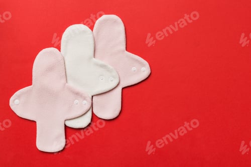 Preview: Eco-friendly reusable fabric women's pads. set of colorful bright reusable menstrual pads