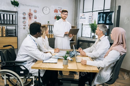 Preview: International conference of medical workers at bright office