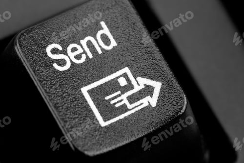 Preview: Close-Up View Of Computer Keyboard. "Send Mail" Key