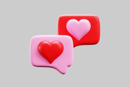 Preview: Heart message bubble pair
