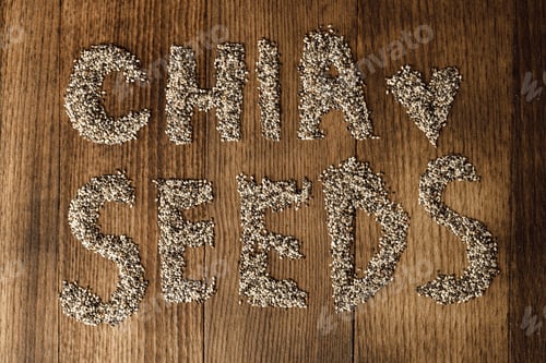 Preview: Bowl with raw chia seeds close up