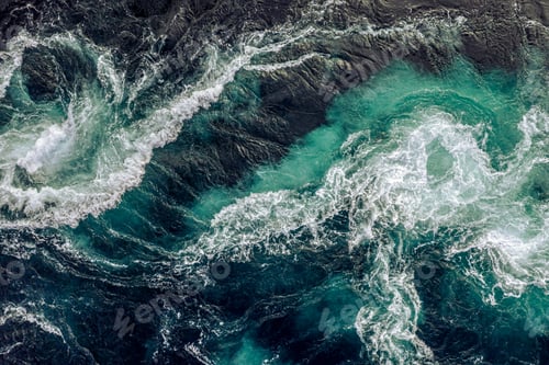 Preview: Waves of water of the river and the sea meet each other during high tide and low tide