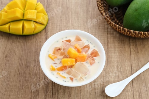 Preview: Mango Cheese Milk, Indonesian dessert