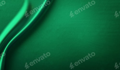 Visualização: Lindo fundo de cetim de seda verde. Fundo de luxo com espaço de cópia para texto, design. Colocação plana