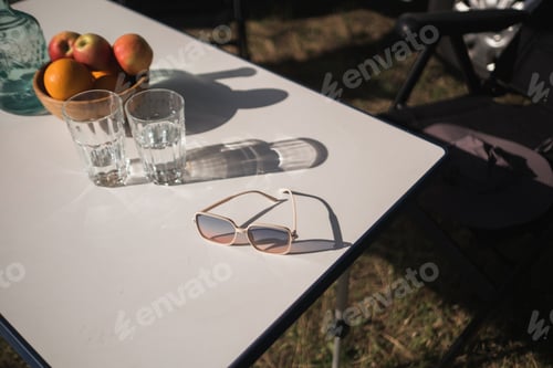 Preview: Outdoor Chairs and picnic table near the motorhome