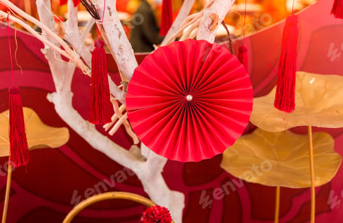 Preview: Chinese Paper Fans In Pastel Colors On Wedding
