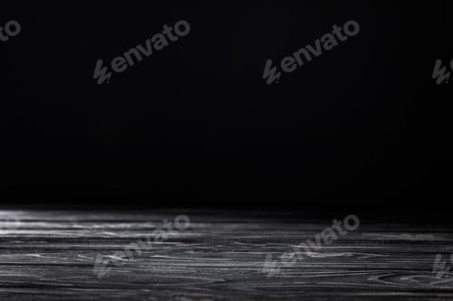 Preview: dark grey striped wooden table on black