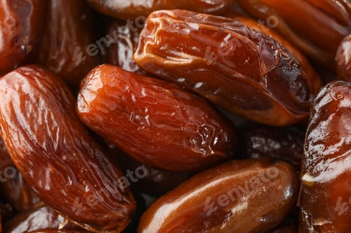 Preview: Delicious raw organic dates as background, closeup