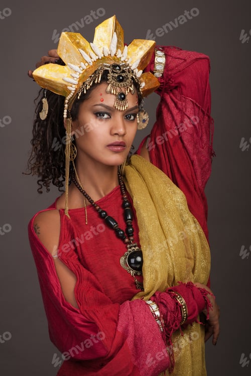 Preview: Portrait Of Woman In Creative Indian Style