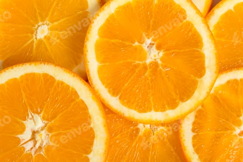 Vibrant Orange Slices Close Up Full Frame