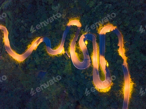 Preview: Aerial view of highway junctions. Bridge roads shape in structure. Top view. Urban city