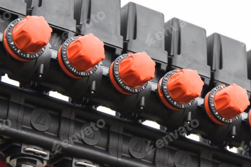 Preview: Operating control buttons or knobs in agricultural or industrial machine
