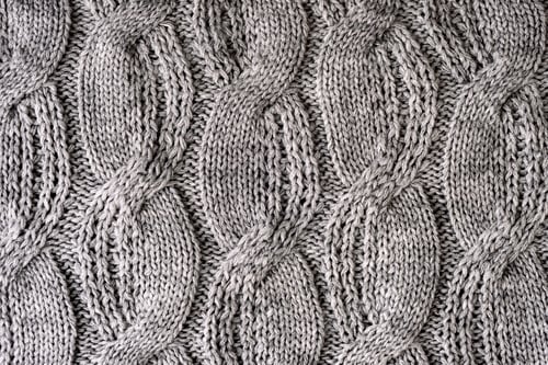 Preview: Gray woolen knitted sweater fabric, texture, background