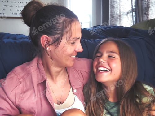 Preview: Mom and daughter candid portrait
