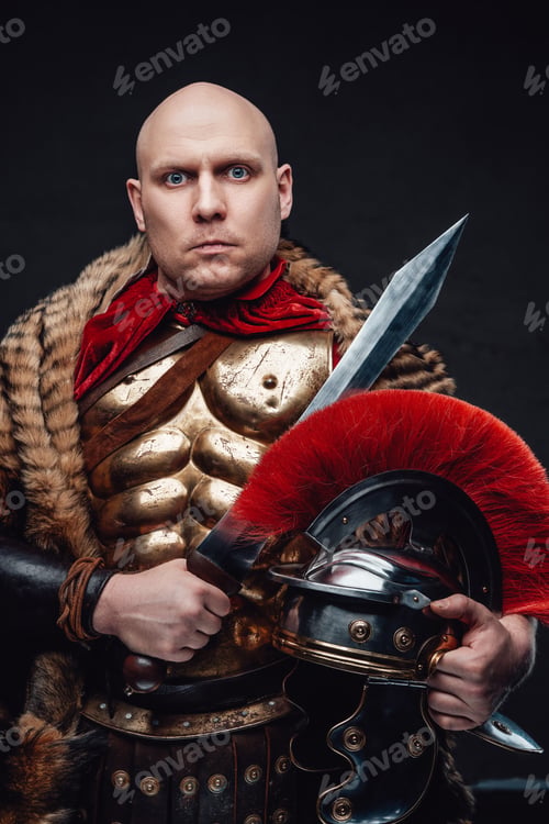 Preview: Ancient legionary with fur and dangerous stare