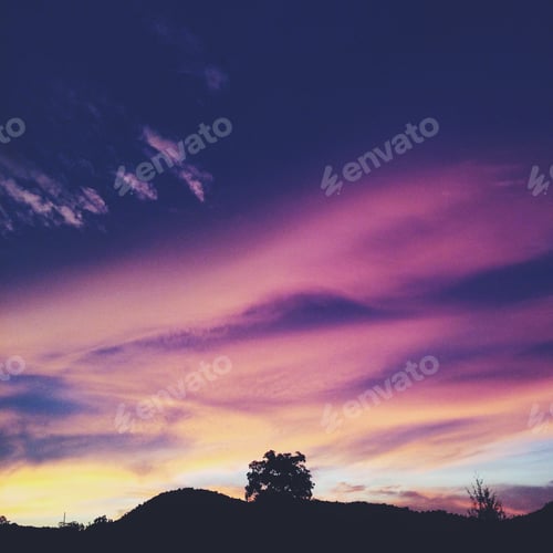 Preview: Tropical island sunset sky