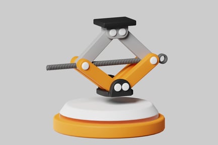 Preview: Cartoonish scissor car jack