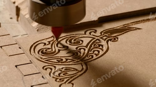 Preview: Sawing patterns on a polished board. Creative. With the help of a special jigsaw, the patterns of