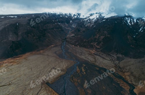 Preview: Icelandic panoramas, aerial view on the lands