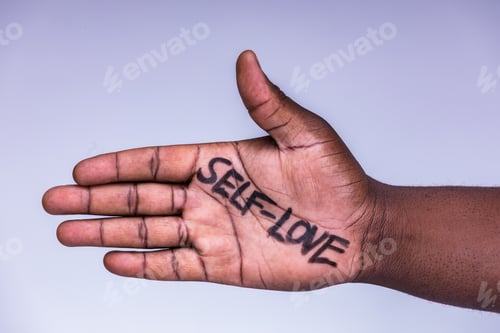 Preview: Hands Palm Message Placard Freedom Self Love Freedom Wholesome