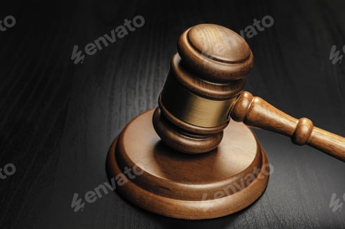 Preview: Wooden mallet on black wooden table close up