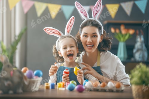 Preview: family preparing for Easter
